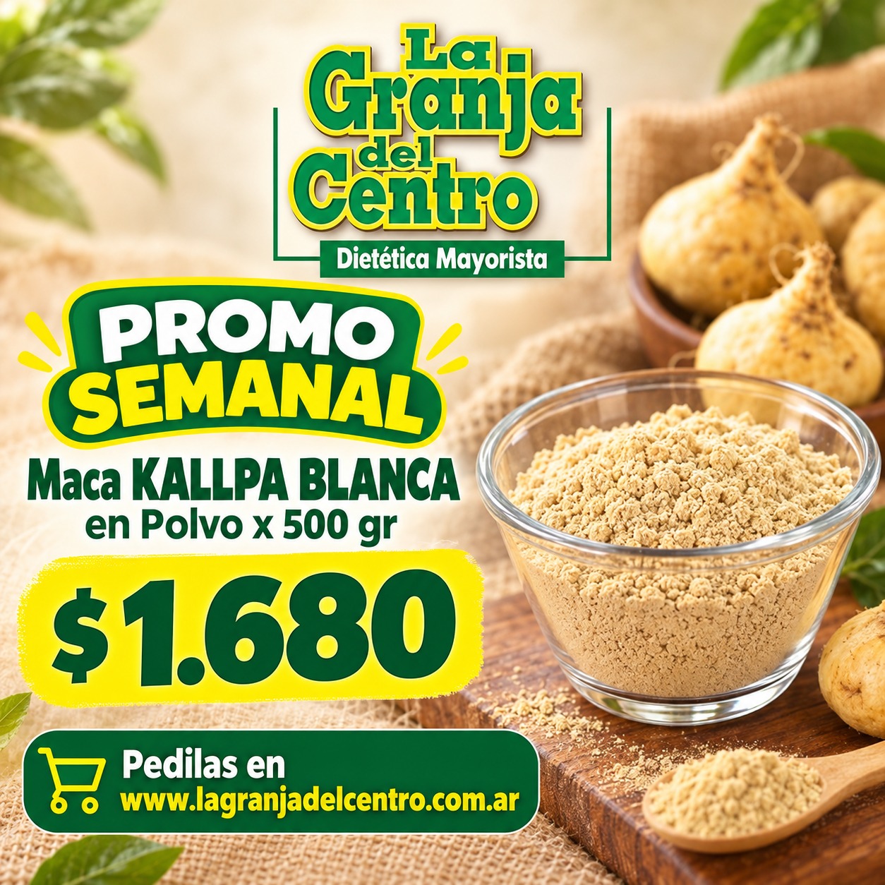 Ofertas y Promociones Maca KALLPA BLANCA en Polvo x 500 gr PROMO SEMANAL